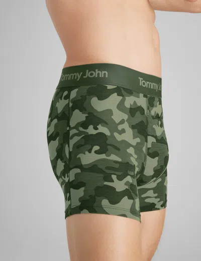 Tommy John Men's Second Skin Trunk 4" Boxer Brief In Green