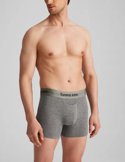 Tommy John Men's Second Skin Trunk 4" Boxer Brief In Gray
