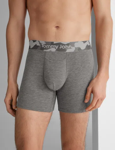 Tommy John Men's Second Skin Trunk 4" Boxer Brief In Gray