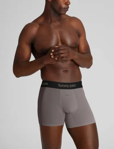 Tommy John Men's Second Skin Trunk 4" Boxer Brief In Gray
