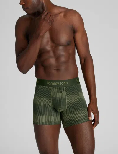 Tommy John Men's Second Skin Trunk 4" Boxer Brief In Green