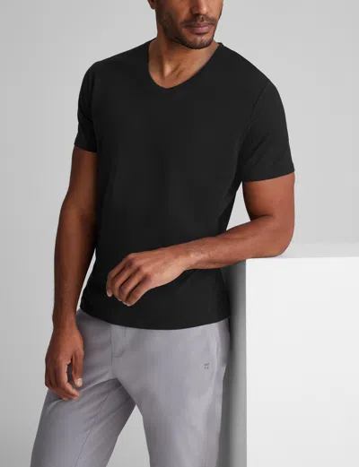 Tommy John 3-pack Second Skin Stay Tucked V-neck Undershirts In Black