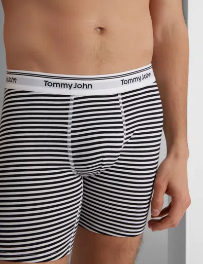 Tommy John Men's Signature Cotton Mid-length Boxer Brief 6" In Multi