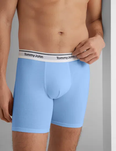 Tommy John Men's Signature Cotton Mid-length Boxer Brief 6" In Multi