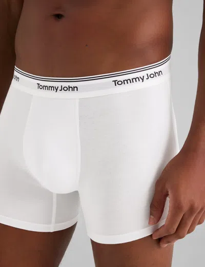 Tommy John Men's Signature Cotton Trunk 4" Boxer Brief In White