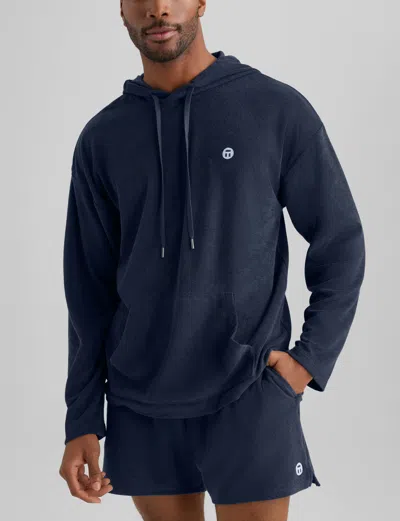 Tommy John Men's Towel Terry Hoodie Shirts In Blue