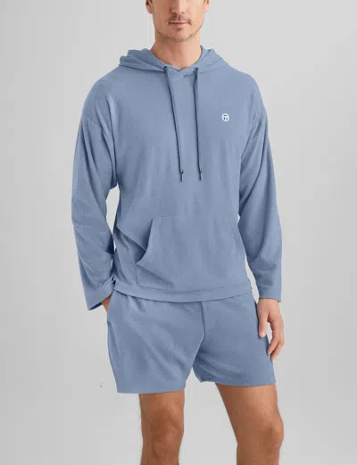 Tommy John Men's Towel Terry Hoodie Shirts In Blue