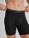 Tommy John Men's Ultra Soft Flex Mid-length Boxer Brief 6" In Black