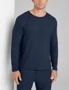 Tommy John Men's Waffle Long Sleeve Crew Neck In Blue
