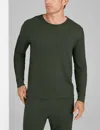Tommy John Men's Waffle Long Sleeve Crew Neck In Green