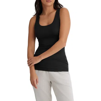 Tommy John Micro Rib Fitted Tank In Black
