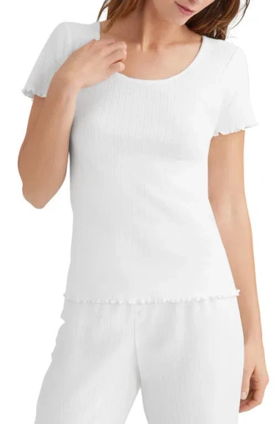 Tommy John Pointelle Rib Lounge T-shirt In White