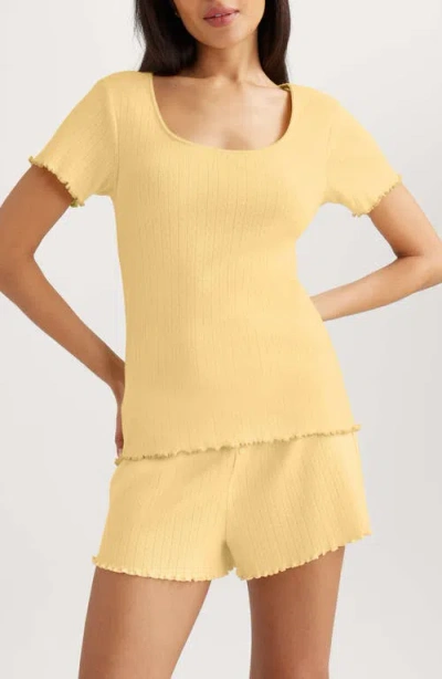 Pointelle Rib Lounge T-shirt In Yellow from Tommy John
