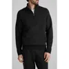 Tommy John Quilted Quarter Zip Top In Black