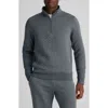 Tommy John Quilted Quarter Zip Top In Gray