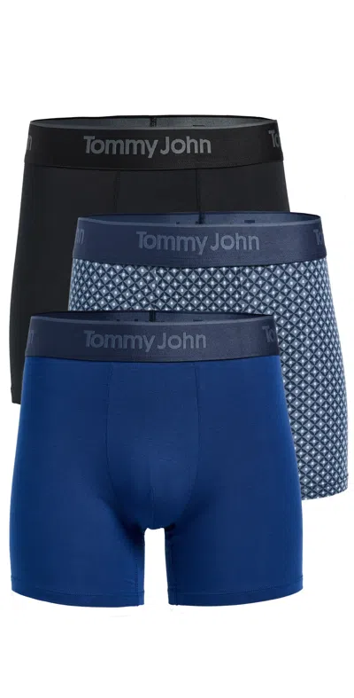 Tommy John Second Skin 4 Boxer Briefs 3 Pack Black/dress Blues/dress Blues