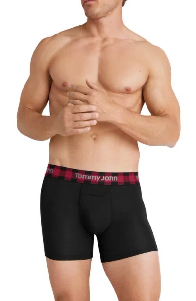Tommy John Second Skin 4-inch Boxer Briefs In Black