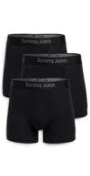 Tommy John Second Skin 4 Trunks 3 Pack Black In Black
