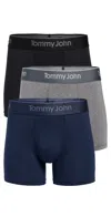 Tommy John Second Skin 4 Trunks 3 Pack Black/medium Heather Grey/dres In Multi