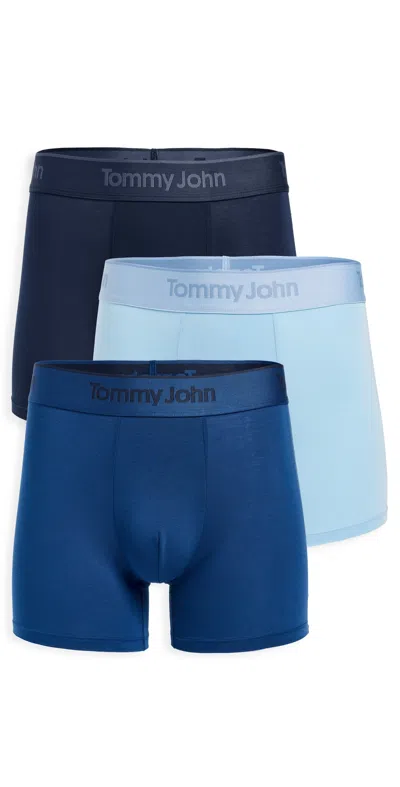 Tommy John Second Skin 4 Trunks 3 Pack Dress Blues/blue Quartz/ Dutch