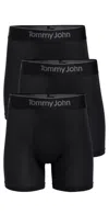 Tommy John Second Skin 6 Boxer Briefs 3 Pack Black In Black