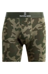 Tommy John Second Skin 6-inch Boxer Briefs In Olive Camo