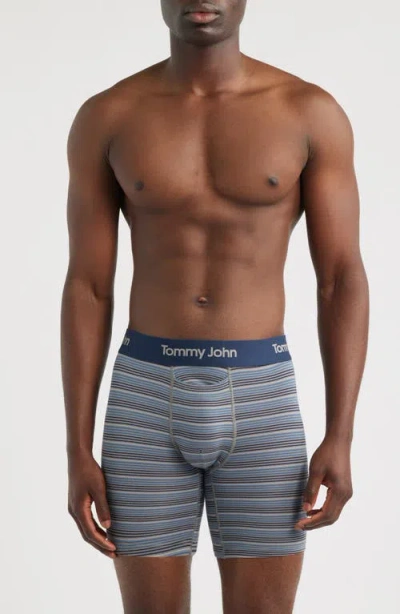 Tommy John Second Skin 6-inch Boxer Briefs In Pncl Strp Frst Gry