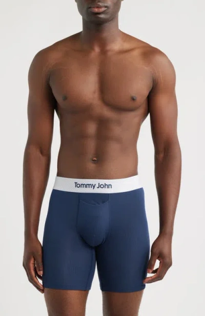 Tommy John Second Skin 6-inch Golf Ball Waistband Stretch Modal Boxer Briefs In Blue