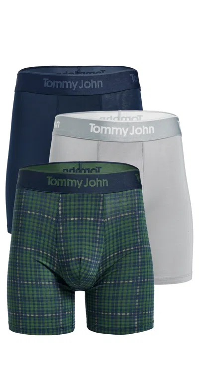 Tommy John Second Skin Boxer Briefs 6 3 Pack Dress Blues/monument/greener P In Multi
