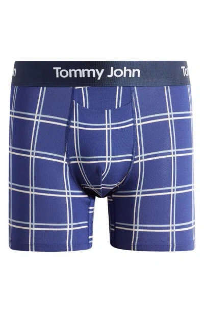 Tommy John Second Skin Boxer Briefs In Blueprint Windowpane