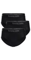 Tommy John Second Skin Briefs 3 Pack Black In Black