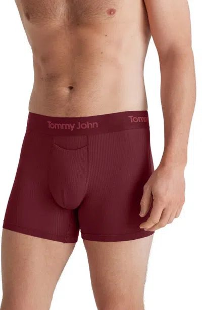Tommy John Second Skin Luxe Rib 4-inch Boxer Briefs In Cabernet