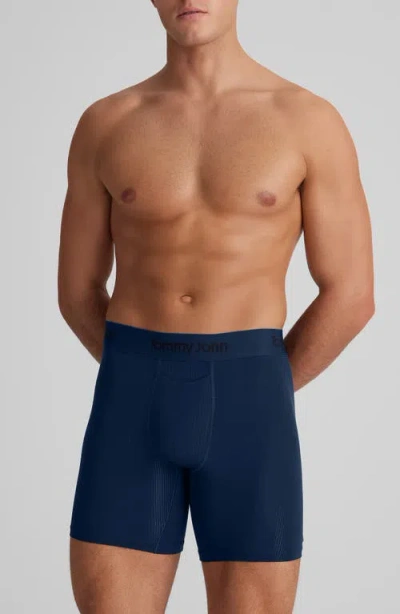 Tommy John Second Skin Luxe Rib 6-inch Boxer Briefs In Blue