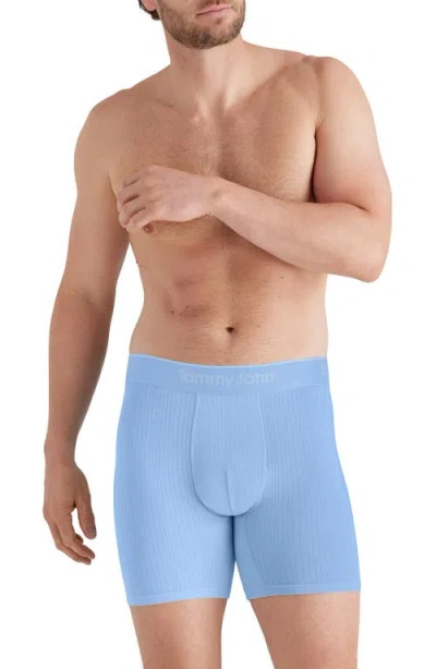 Tommy John Second Skin Luxe Rib Boxer Briefs In Blue