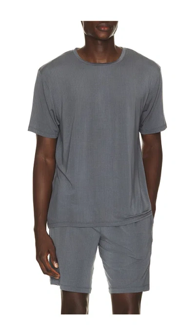 Tommy John Second Skin Luxe Rib Pajama Tee In Gray