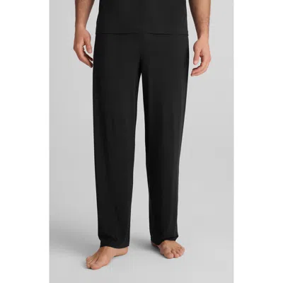 Tommy John Second Skin Luxe Ribbed Lounge Pants In Black