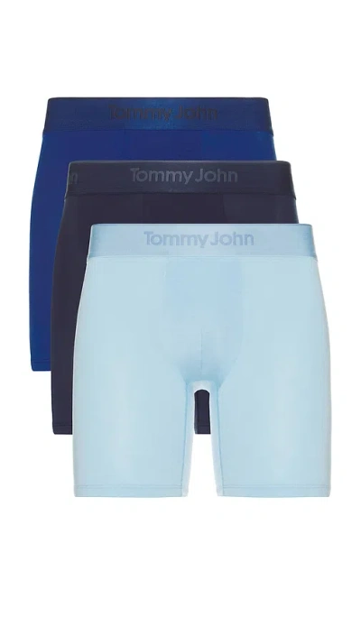 Tommy John Second Skin Modal 3 Pack 6 Boxer Brief In Dress Blues  Blue Quartz  & Dutch Canal