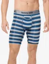 Tommy John Second Skin Underwear Men's Blue Striped Boxer Brief Jdm2129 In Blue