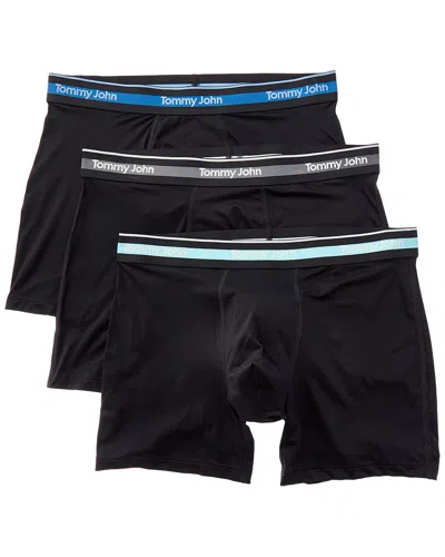 Tommy John Set Of 3 Comfort Micro 4in Boxer Brief In Black
