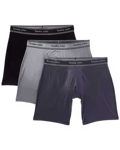 Tommy John Set Of 3 Essential Luxe Bamboo Boxer Brief In Multi