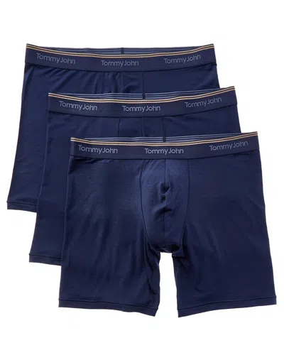 Tommy John Set Of 3 Ultra Soft Flex 6in Boxer Brief In Blue
