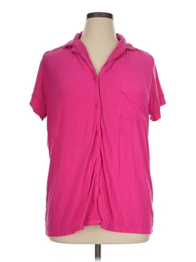 Pre-owned Tommy John Short Sleeve Blouse In Pink
