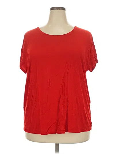 Pre-owned Tommy John Short Sleeve Top Red Scoop Neck Tops