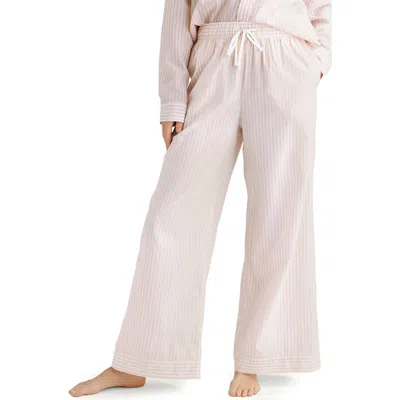 Tommy John Stripe High Waist Woven Sleep Pants In Pink