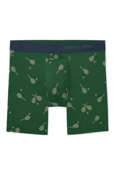 Tommy John Supima Cool Cotton Blend 6-inch Boxer Briefs In Crosscourt Eden