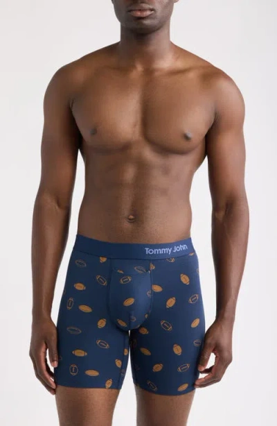 Tommy John Supima Cool Cotton Blend 6-inch Boxer Briefs In Dress Blues Kickoff