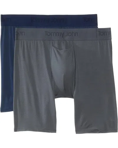 Tommy John Underwear Men's Gray Blue Stretch 6" Boxer Brief 2-pack Buu394 In Gold