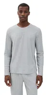 Tommy John Waffle Long Sleeve Crew Neck Tee Grey Heather In Brown