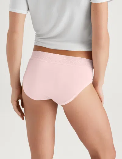 Tommy John Women's Cool Cotton Brief, Lace Waist In Rosewater