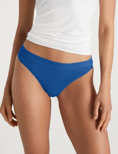 Tommy John Women's Cool Cotton Thong In Blue